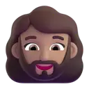 Woman: beard: medium skin tone 3D animated emoji
