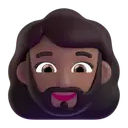 Woman: beard: medium-dark skin tone 3D animated emoji