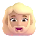 Woman: beard: medium-light skin tone 3D animated emoji
