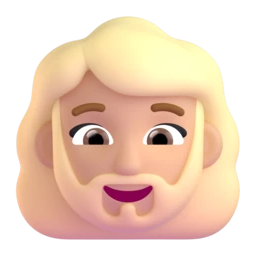 Woman: beard: medium-light skin tone animated emoji