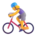 Woman biking 3D animated emoji