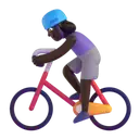 Woman biking: dark skin tone 3D animated emoji