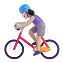 Woman biking: light skin tone 3D animated emoji