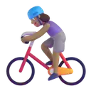 Woman biking: medium skin tone 3D animated emoji