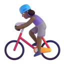 Woman biking: medium-dark skin tone 3D animated emoji