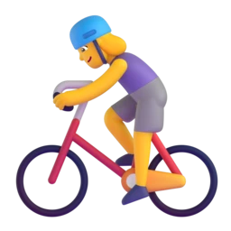 Woman biking animated emoji