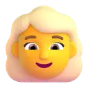Woman: blond hair 3D animated emoji