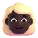 Woman: blond hair: dark skin tone 3D animated emoji
