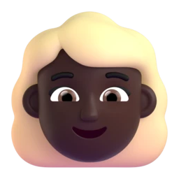 Woman: blond hair: dark skin tone animated emoji