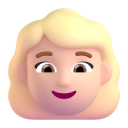 Woman: blond hair: light skin tone animated emoji