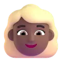 Woman: blond hair: medium-dark skin tone 3D animated emoji