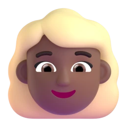 Woman: blond hair: medium-dark skin tone animated emoji