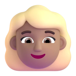 Woman: blond hair: medium skin tone animated emoji