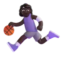 Woman bouncing ball: dark skin tone 3D animated emoji