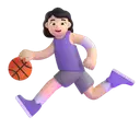 Woman bouncing ball: light skin tone 3D animated emoji