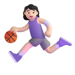 Woman bouncing ball: light skin tone animated emoji
