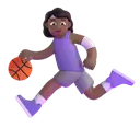 Woman bouncing ball: medium-dark skin tone 3D animated emoji