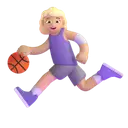 Woman bouncing ball: medium-light skin tone 3D animated emoji