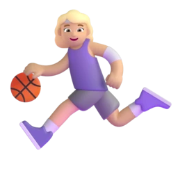 Woman bouncing ball: medium-light skin tone animated emoji