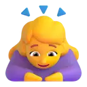 Woman bowing 3D animated emoji
