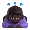 Woman bowing: dark skin tone 3D animated emoji