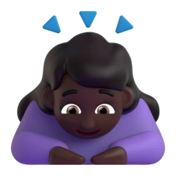 Woman bowing: dark skin tone animated emoji