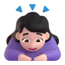 Woman bowing: light skin tone 3D animated emoji