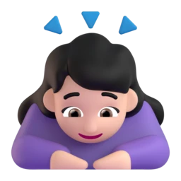 Woman bowing: light skin tone animated emoji