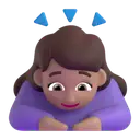 Woman bowing: medium skin tone 3D animated emoji