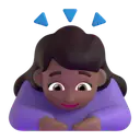 Woman bowing: medium-dark skin tone 3D animated emoji