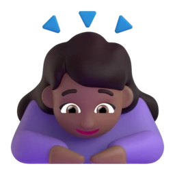 Woman bowing: medium-dark skin tone animated emoji