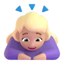 Woman bowing: medium-light skin tone 3D animated emoji