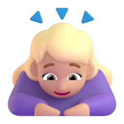 Woman bowing: medium-light skin tone animated emoji