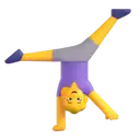 Woman cartwheeling 3D animated emoji