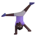 Woman cartwheeling: dark skin tone 3D animated emoji