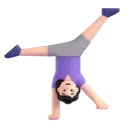 Woman cartwheeling: light skin tone 3D animated emoji