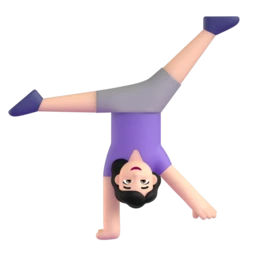 Woman cartwheeling: light skin tone animated emoji