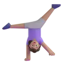Woman cartwheeling: medium skin tone 3D animated emoji