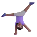Woman cartwheeling: medium-dark skin tone 3D animated emoji