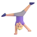 Woman cartwheeling: medium-light skin tone 3D animated emoji
