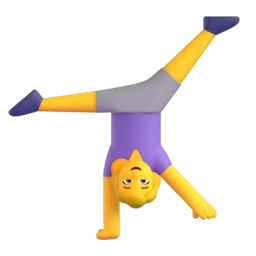 Woman cartwheeling animated emoji