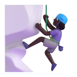 Woman climbing: dark skin tone animated emoji