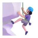 Woman climbing: light skin tone 3D animated emoji