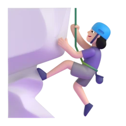 Woman climbing: light skin tone animated emoji