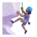 Woman climbing: medium skin tone 3D animated emoji