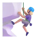 Woman climbing: medium-light skin tone 3D animated emoji