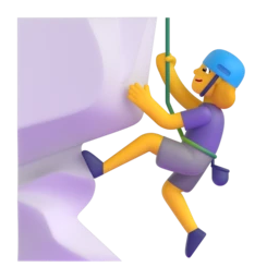Woman climbing animated emoji