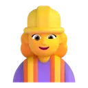 Woman construction worker 3D animated emoji