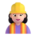 Woman construction worker: light skin tone 3D animated emoji