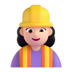 Woman construction worker: light skin tone animated emoji